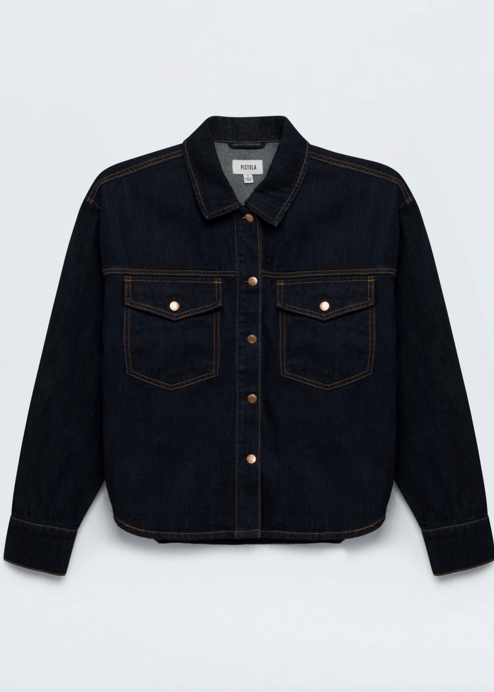 PISTOLA Mandy Crop Oversized Shacket