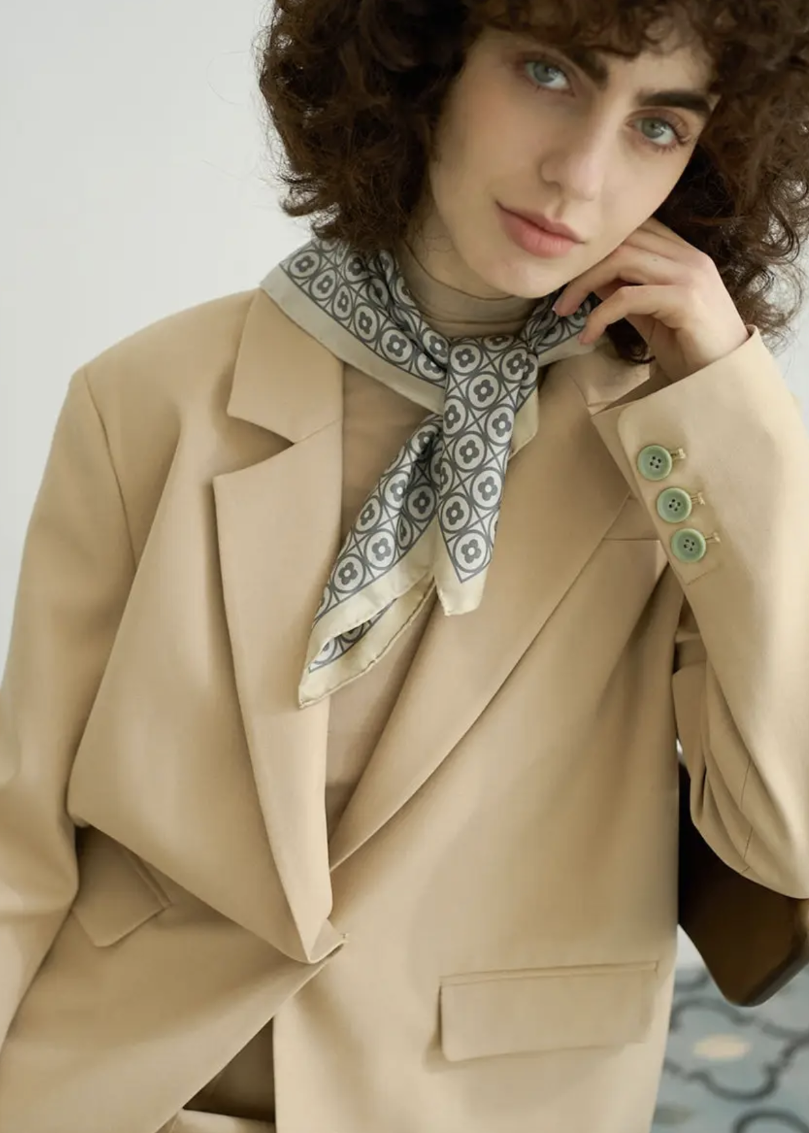 Lost Pattern Silk Bandana Scarf