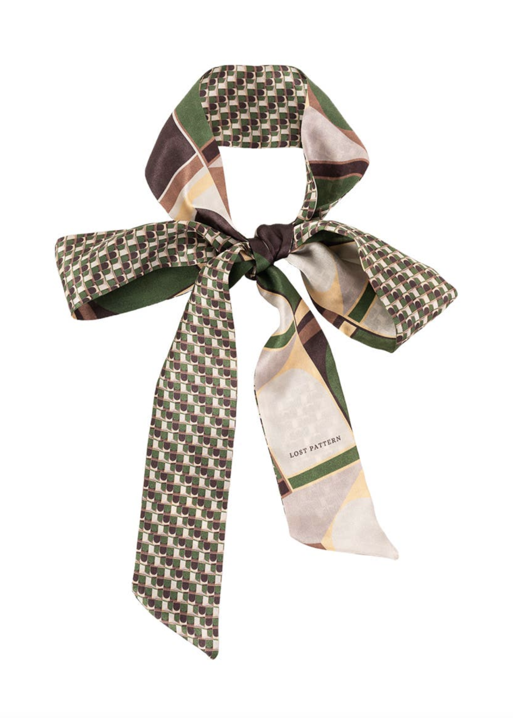 Lost Pattern Silk Skinny Scarf