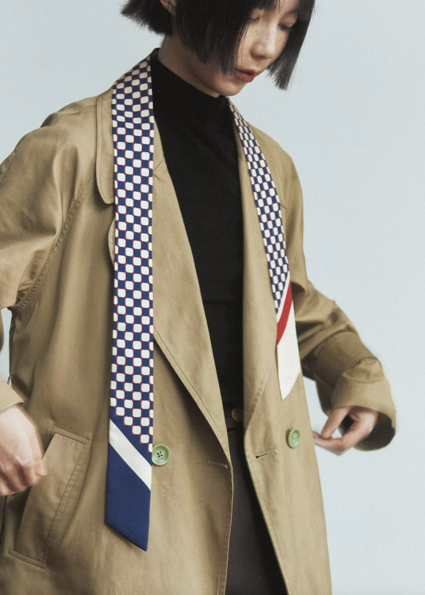 Lost Pattern Silk Skinny Scarf