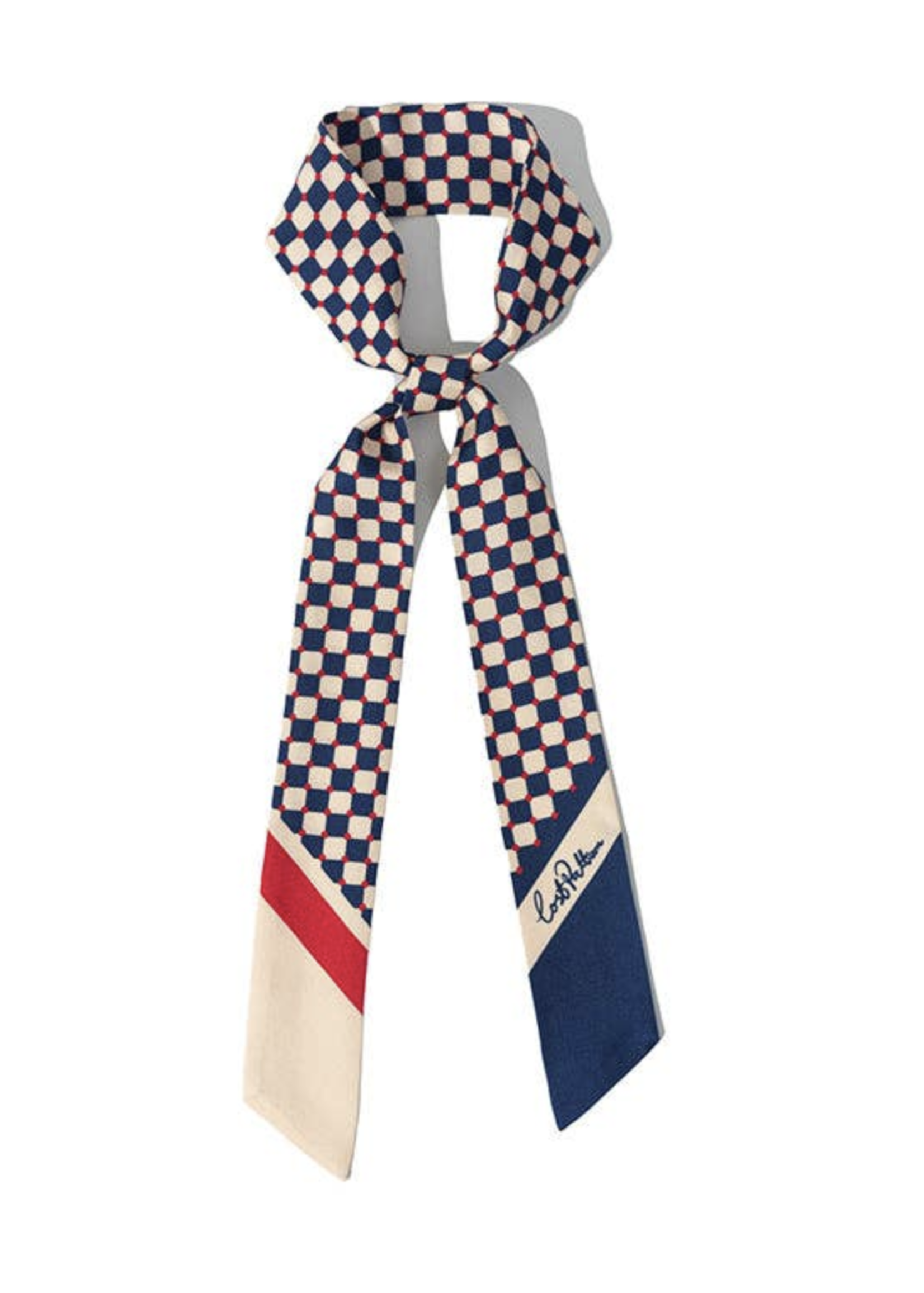 Lost Pattern Silk Skinny Scarf