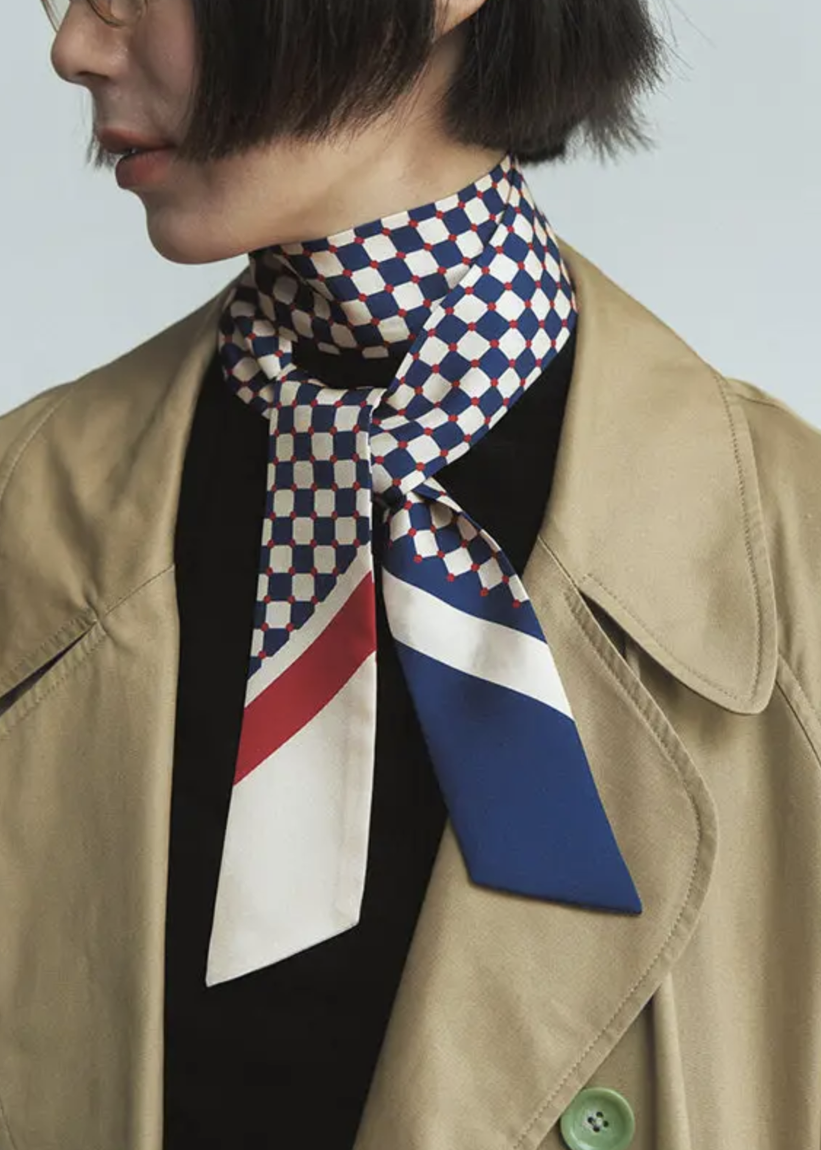 Lost Pattern Silk Skinny Scarf