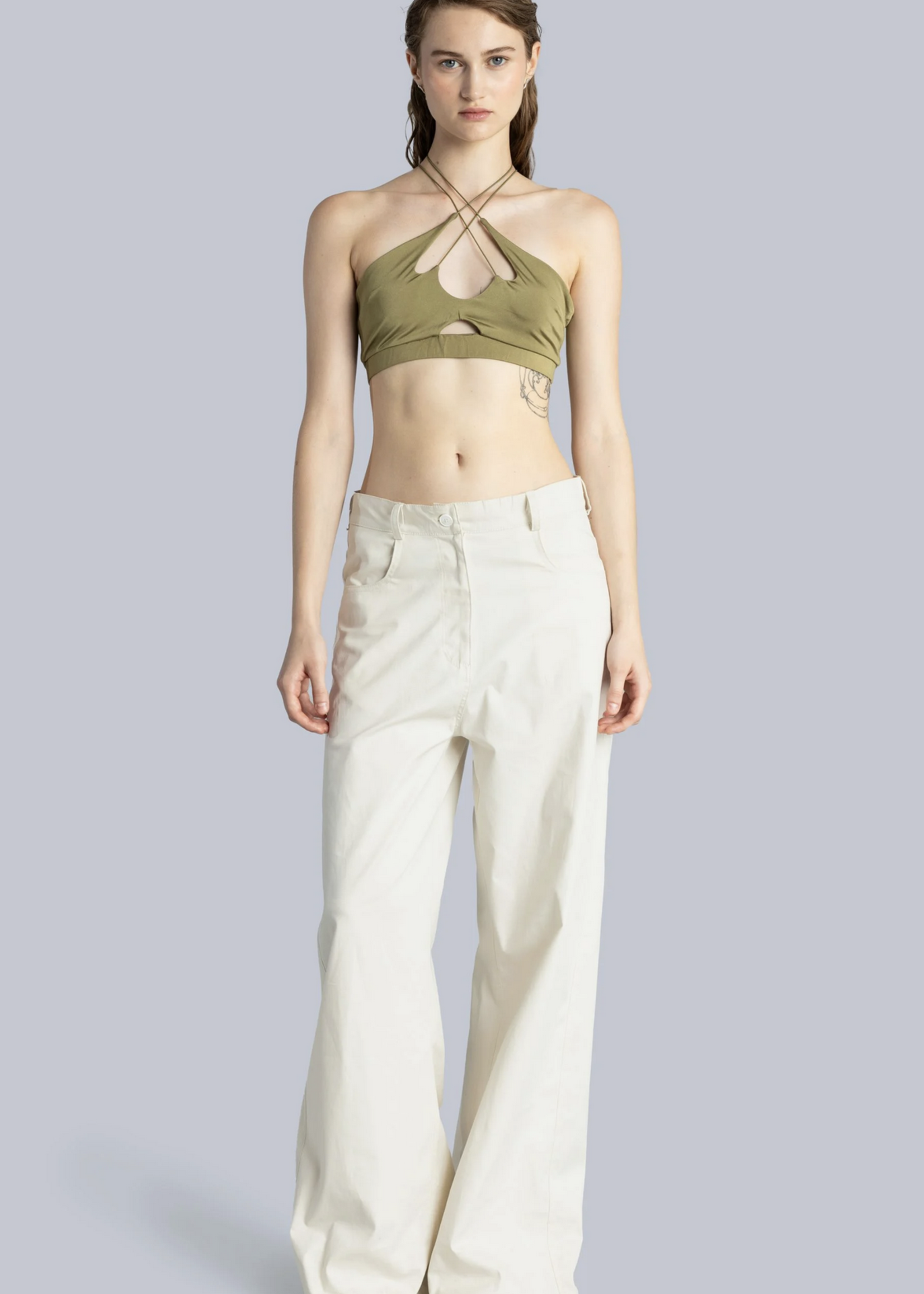 ESTHE Wide Leg Cotton Trouser