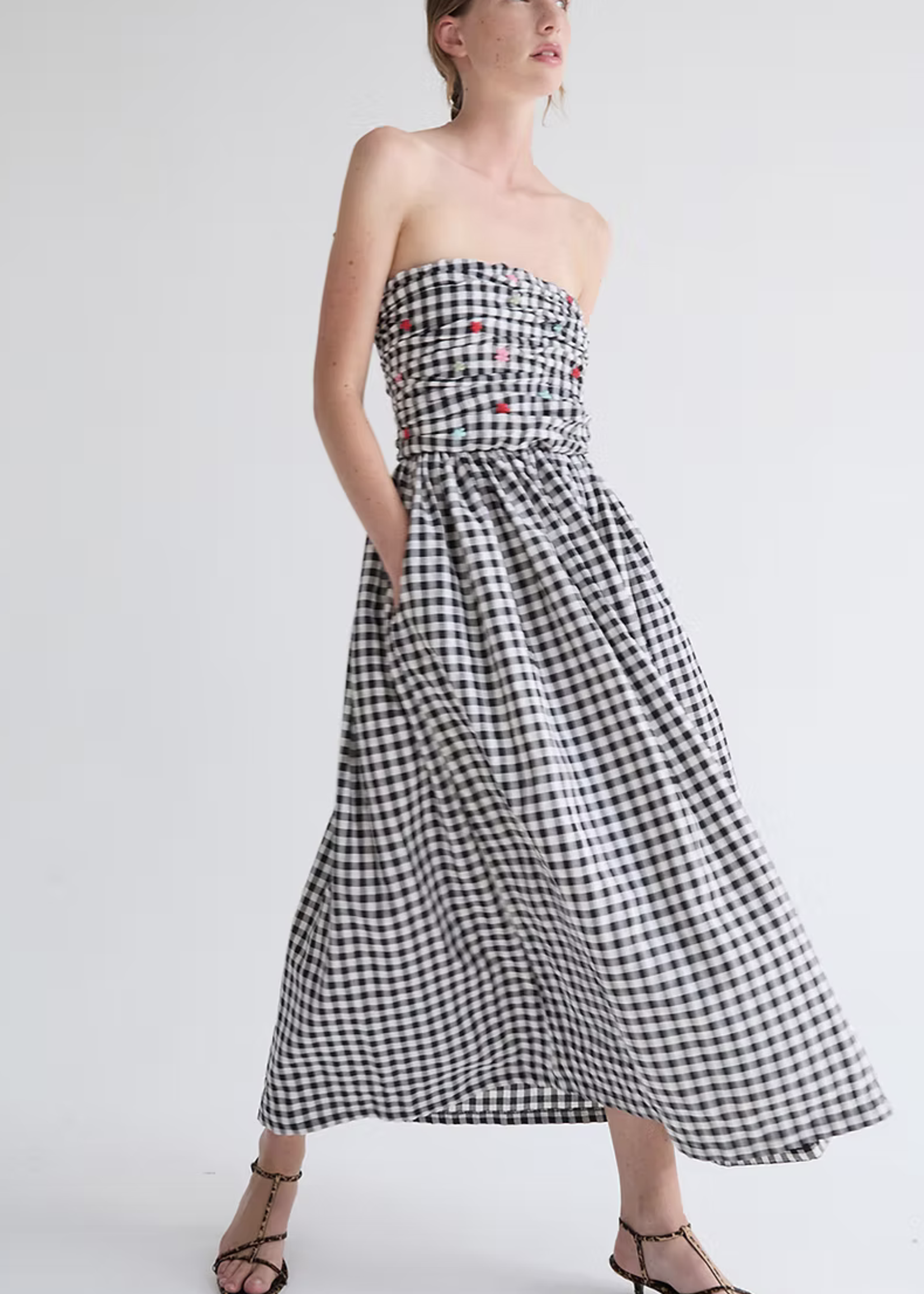 Tach Betsy Strapless Gingham dress