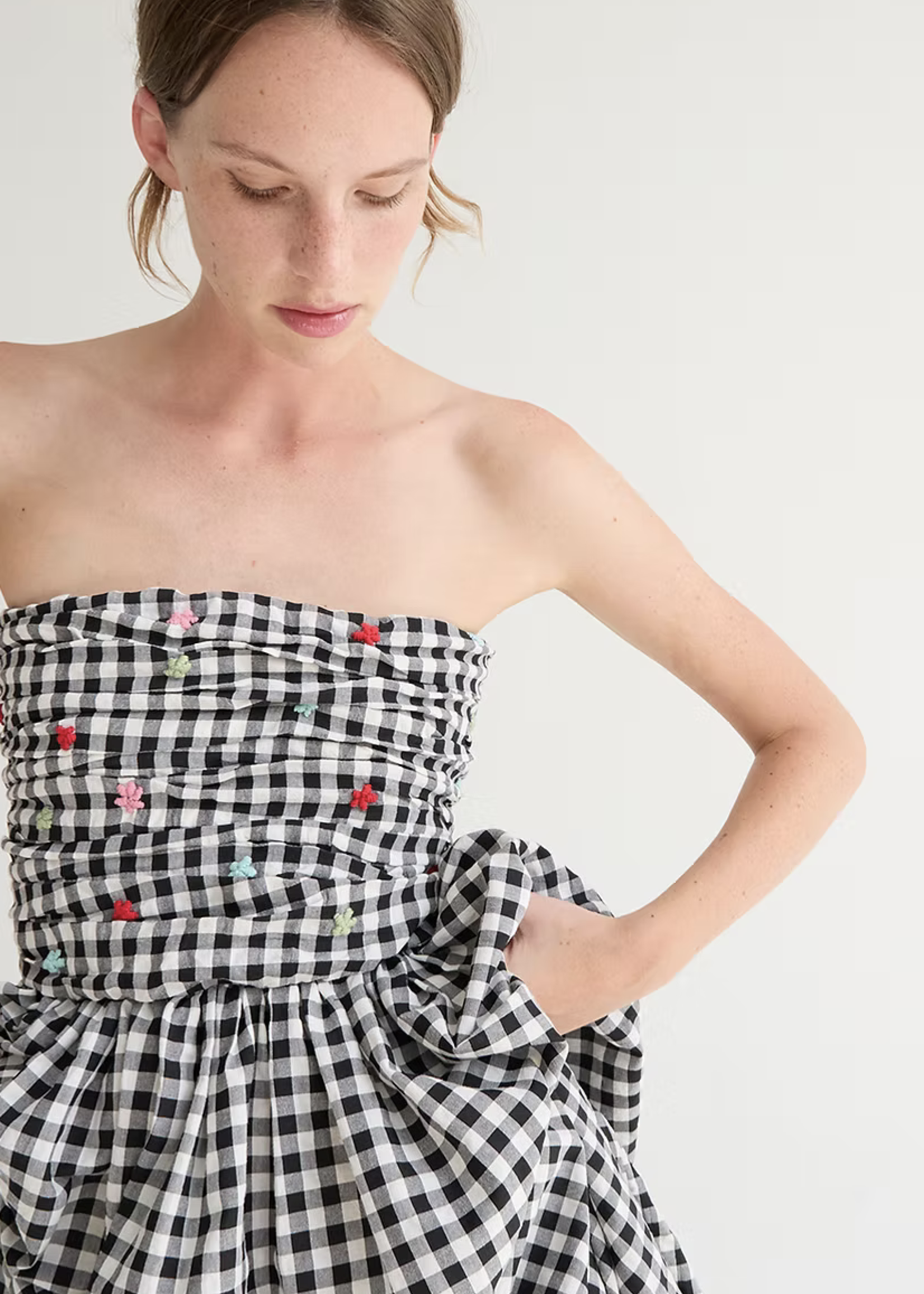 Tach Betsy Strapless Gingham dress