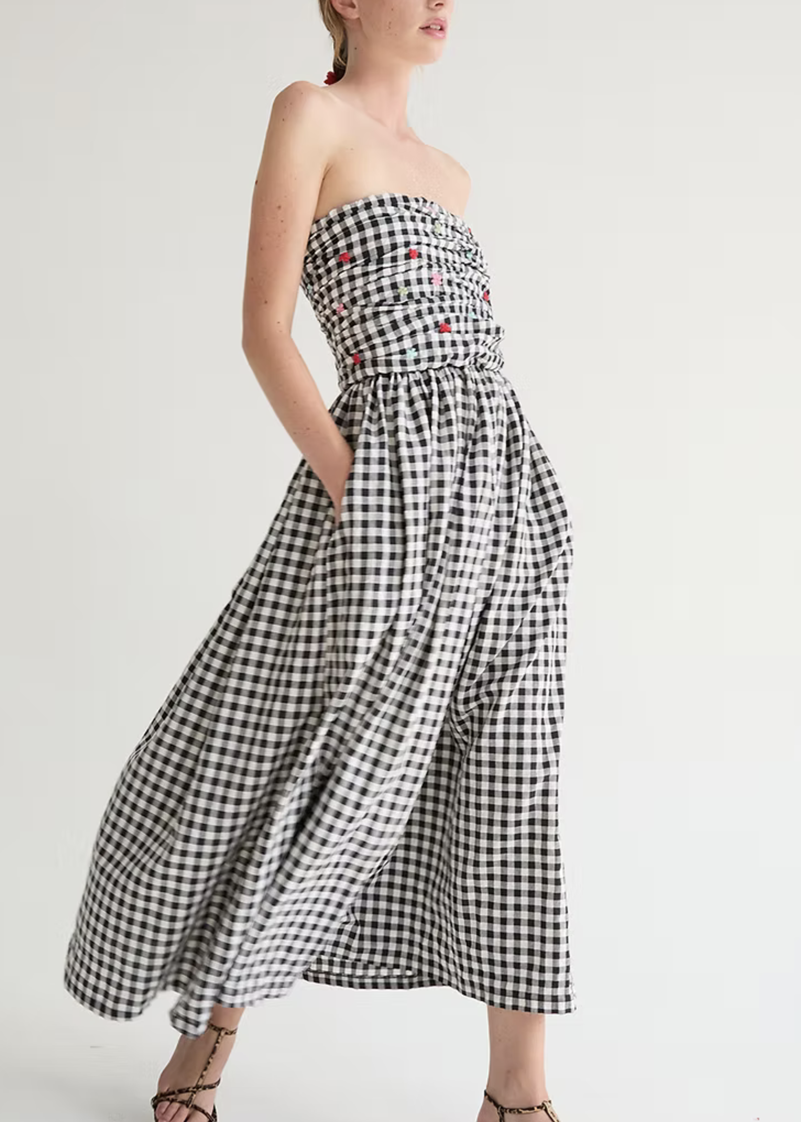 Tach Betsy Strapless Gingham dress