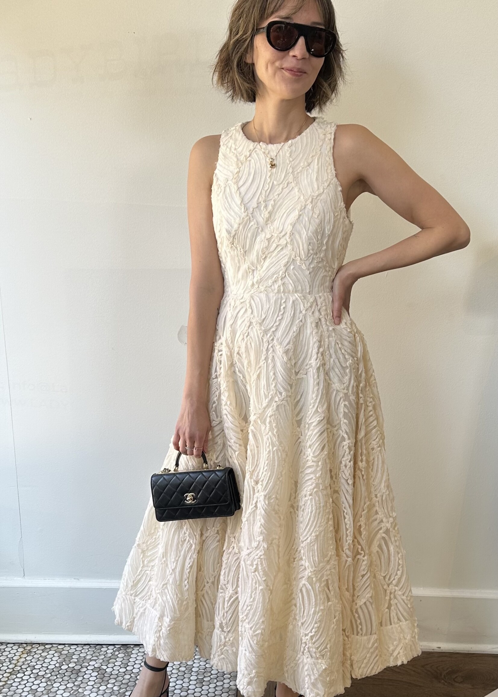 ASTR Cream Midi Dress