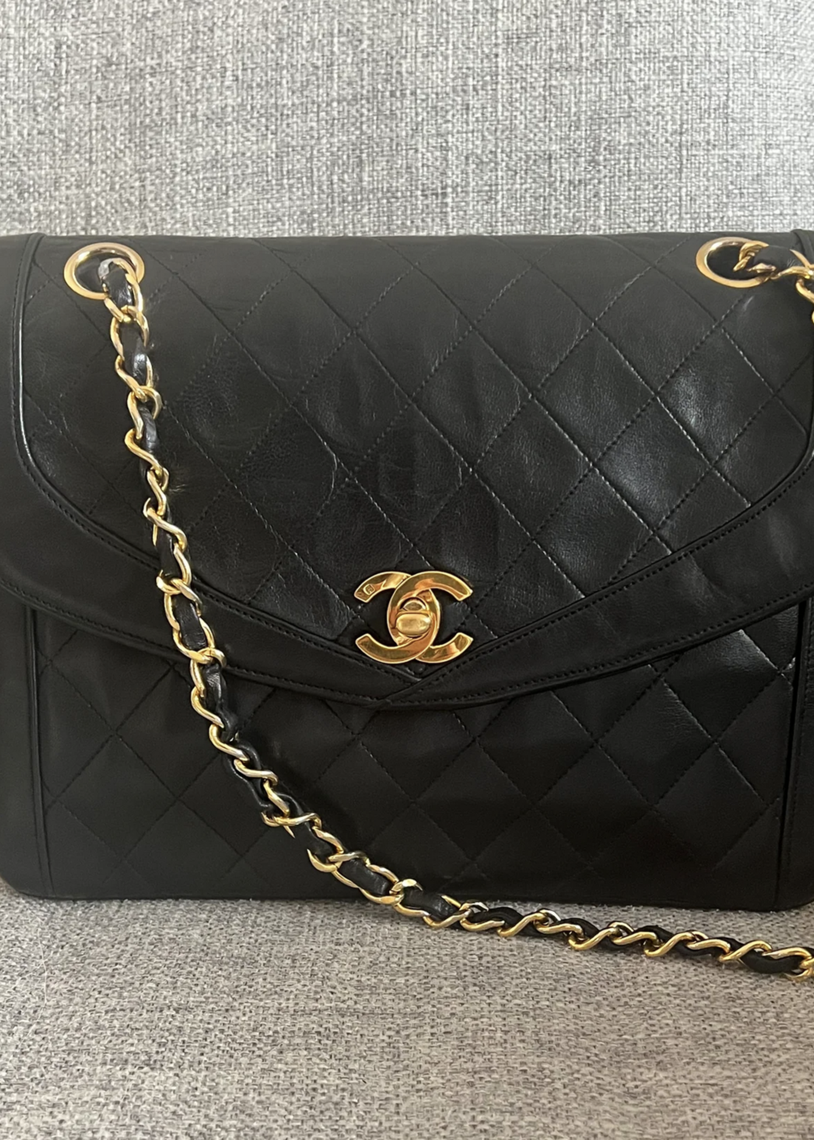 CHANEL Black Vintage Small Border Flap