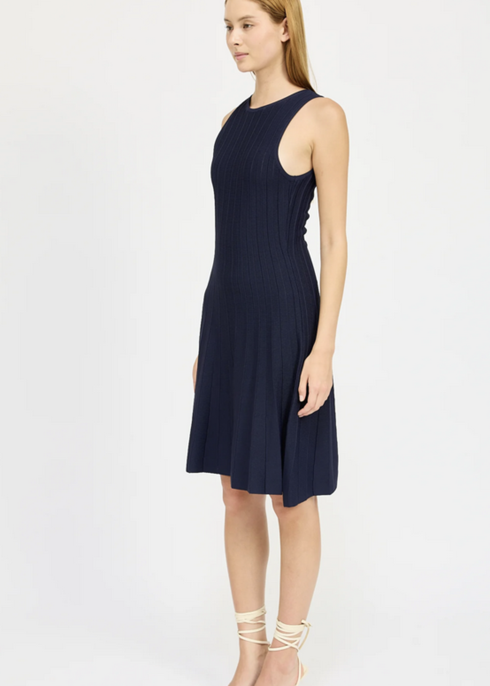 En Saison Pleated Knit Mini Dress