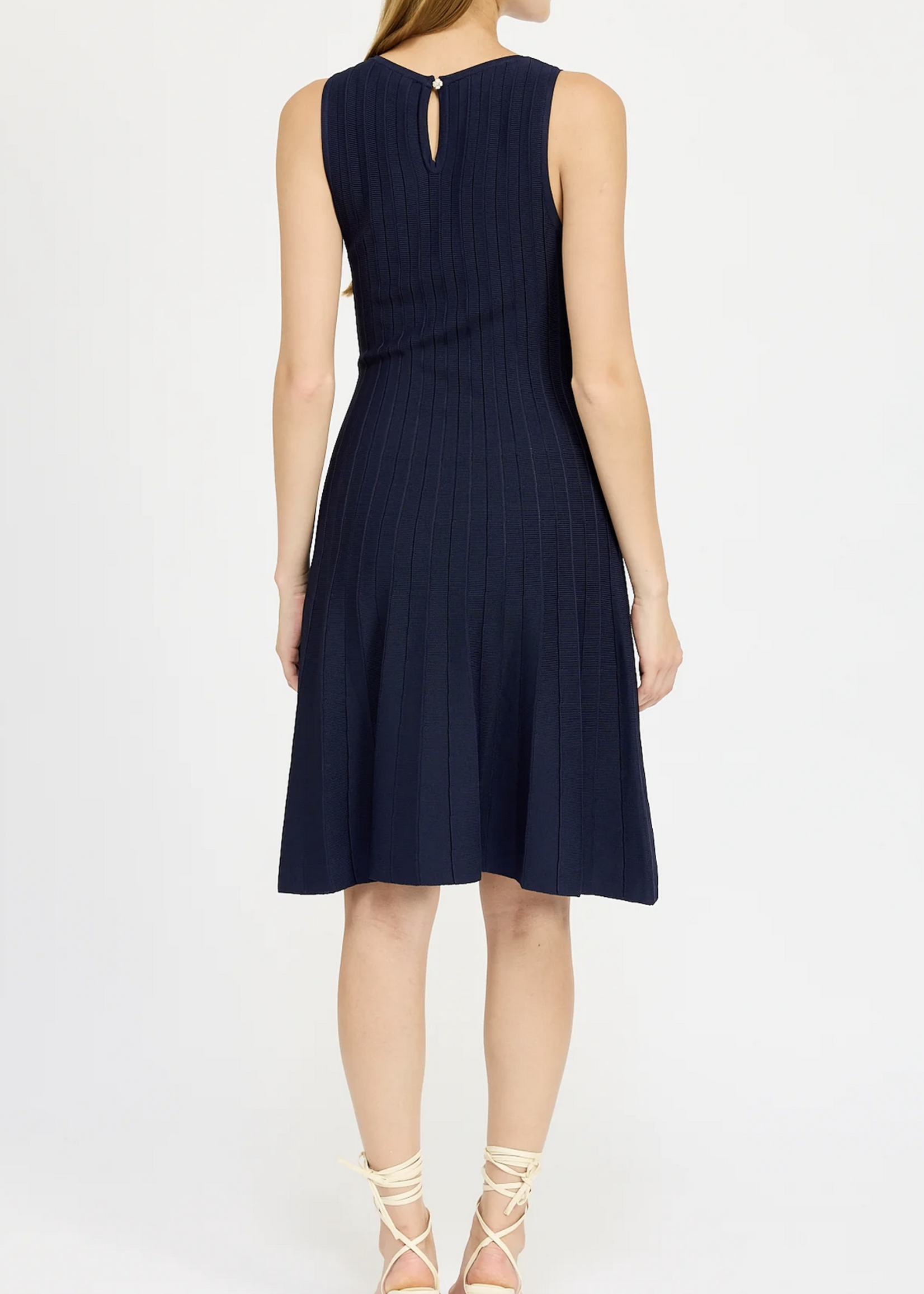 En Saison Pleated Knit Mini Dress