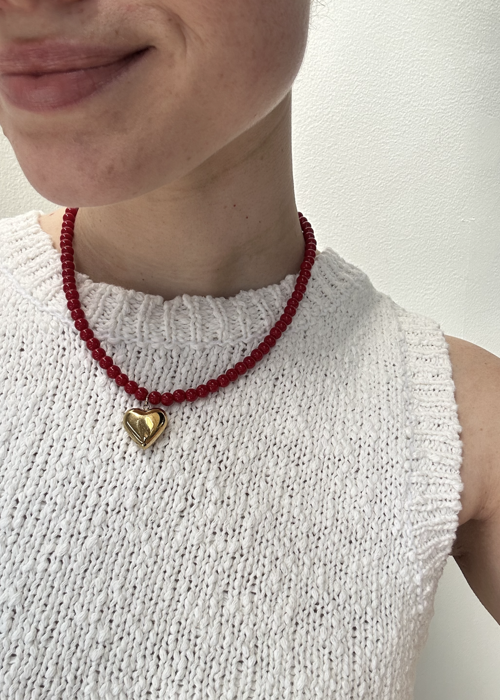 NAHMU Beaded Heart Necklace