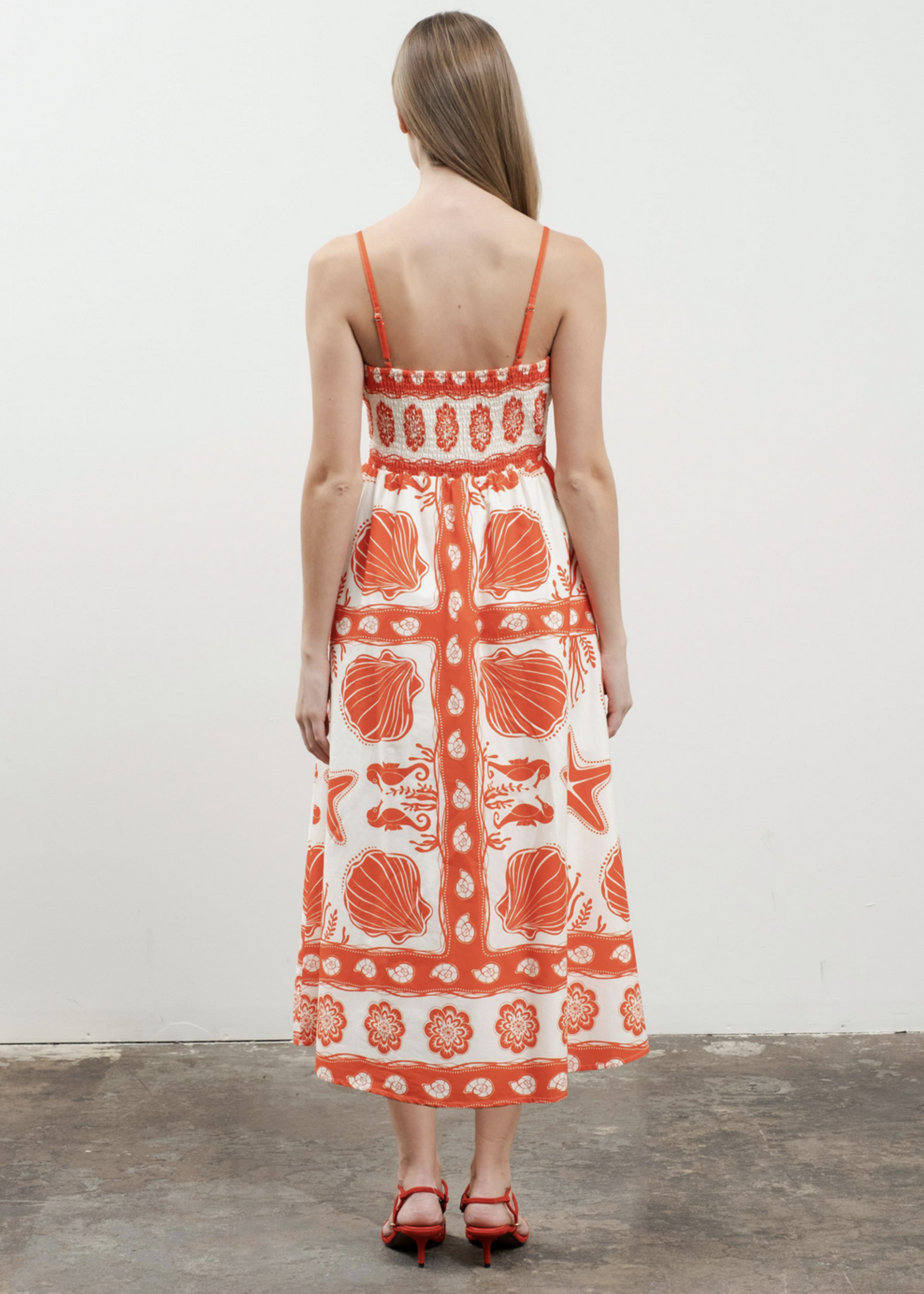 Moon River Spaghetti Strap Midi Dress