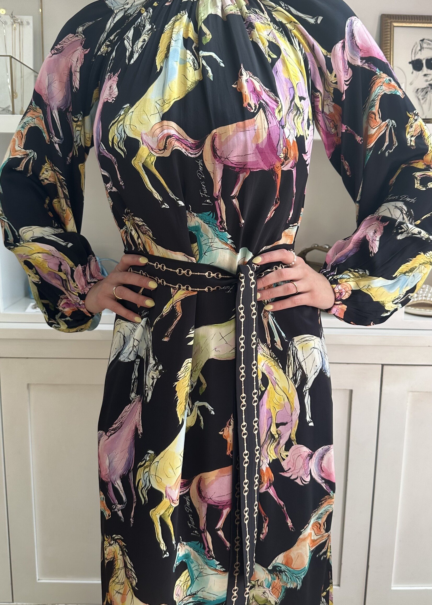 Odette Horse Print Gown