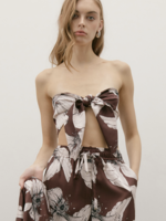 Maude Club Bandeau Tie Front Cropped Top