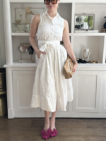 En Saison Embroidered Wrap Midi Dress