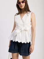 En Saison Surplice Peplum Top
