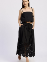 En Saison Embroidered Midi Skirt