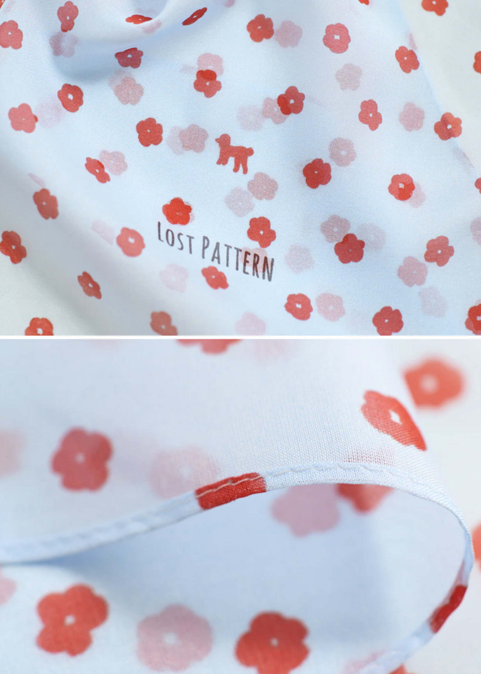 Lost Pattern Chiffon Neck Scarf - Ladybird