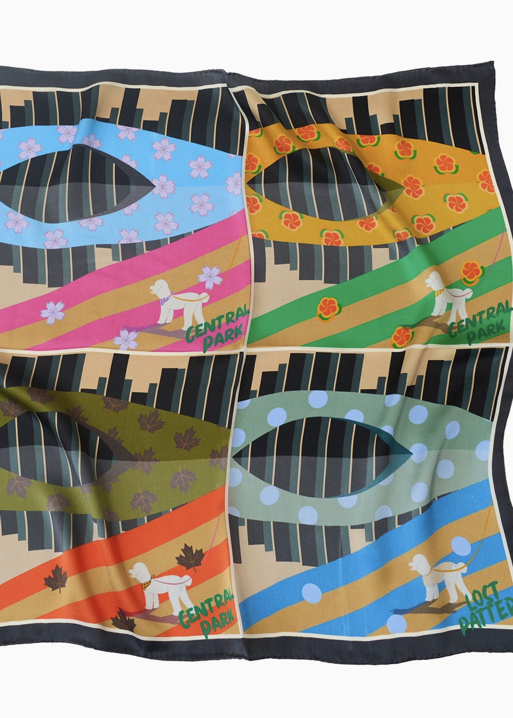 Lost Pattern Seasons in the Park Silk Scarf