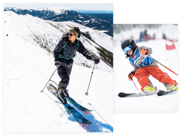 Sacs de ski alpin, bottes et équipements