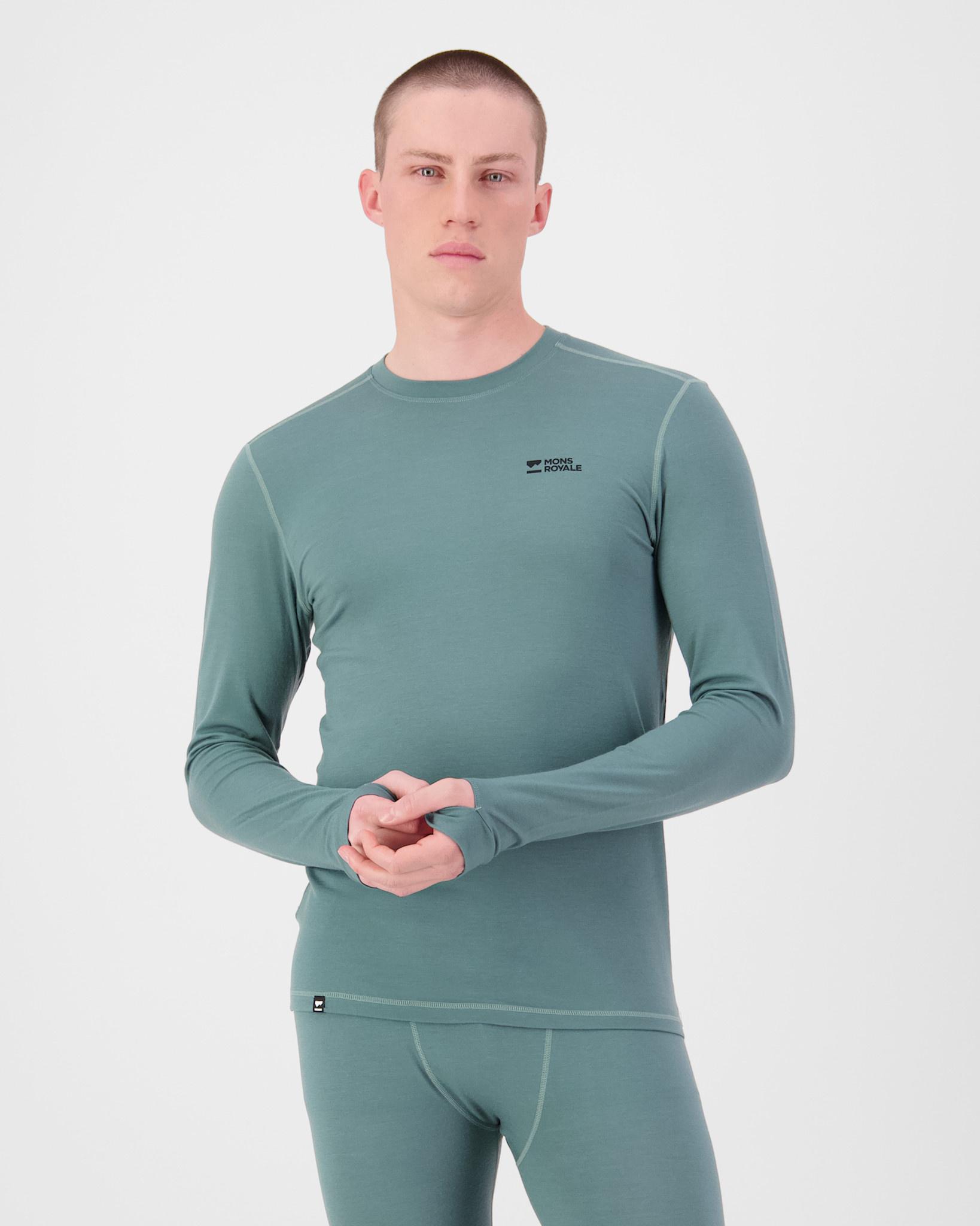 Mons Royale Cascade Merino Long Sleeve Burnt Sage