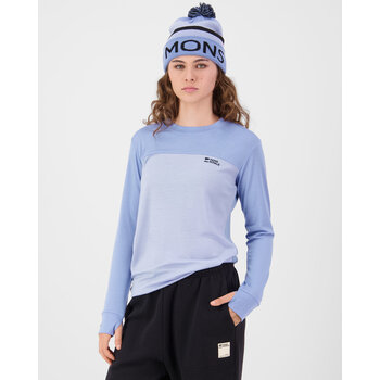 Mons Royale W Yotei Merino Long Sleeve Ice Blue/Moonstone
