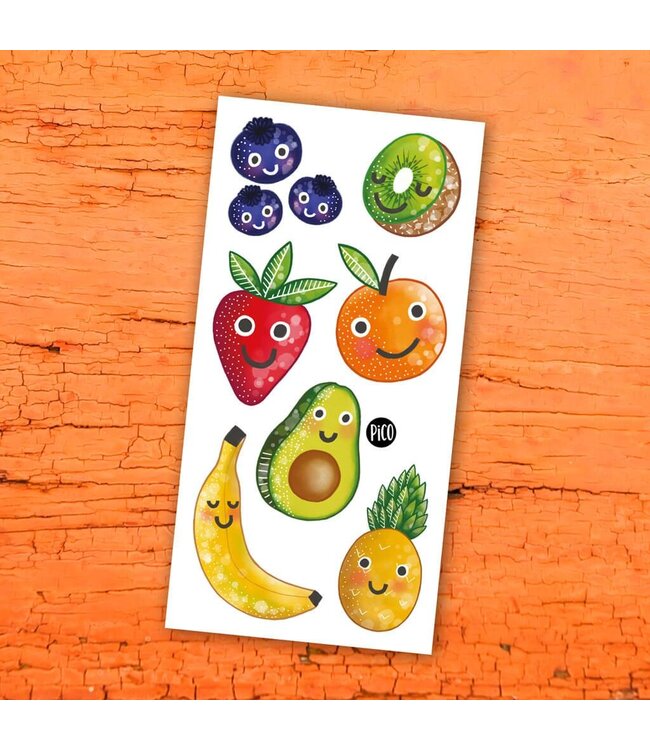 PiCO TATOO TATOUAGES TEMPORAIRES - LES FRUITS EN FOLIE