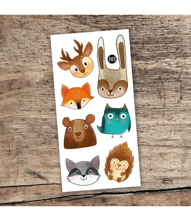 PiCO TATOO TATOUAGES TEMPORAIRES - LES ANIMAUX DE LA FORÊT