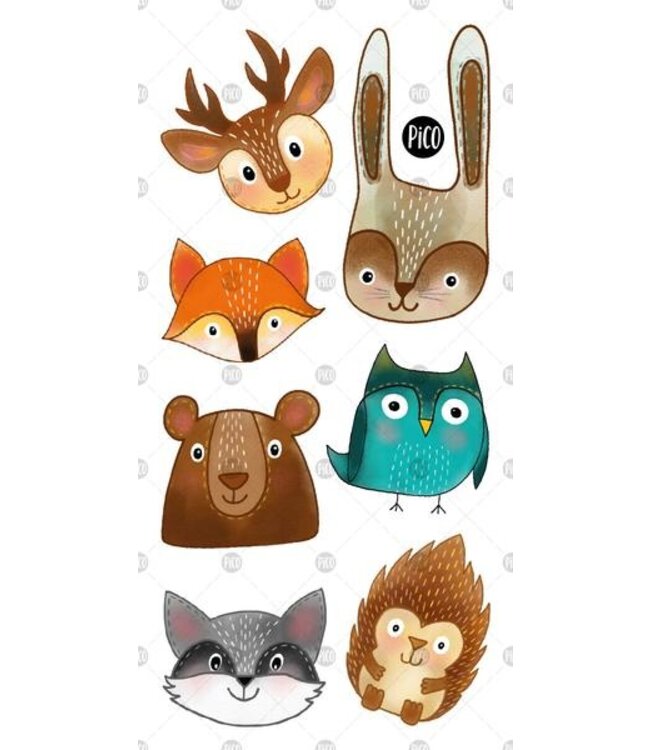 PiCO TATOO TATOUAGES TEMPORAIRES - LES ANIMAUX DE LA FORÊT