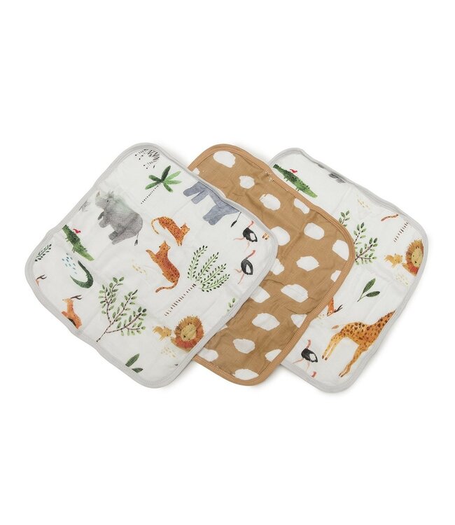 LOULOU LOLLIPOP ENS. 3 DÉBARBOUILLETTES - SAFARI JUNGLE