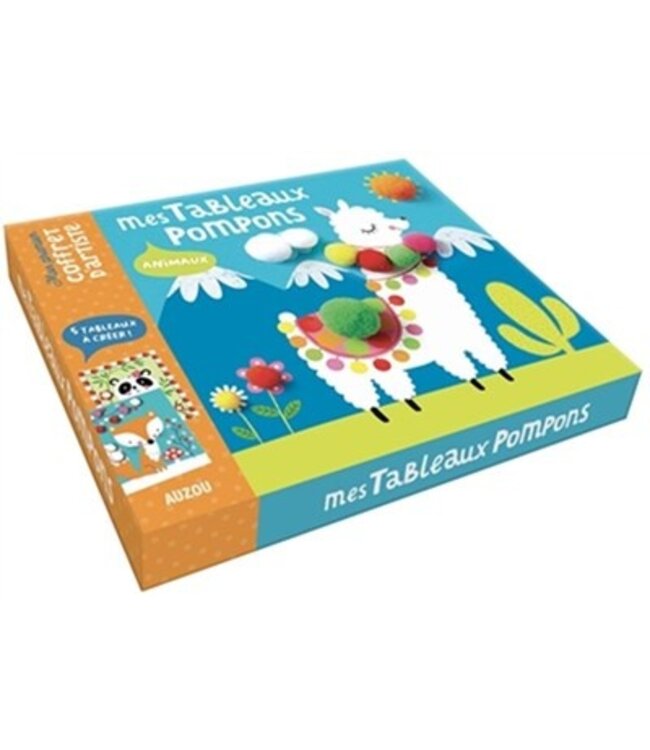 AUZOU MON COFFRET D'ARTISTE - MES TABLEAUX POMPONS : ANIMAUX