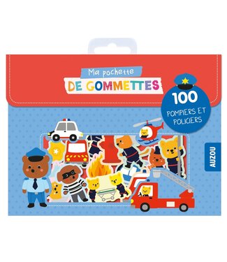 AUZOU MA POCHETTE DE GOMMETTES - 100 POMPIERS ET POLICIERS