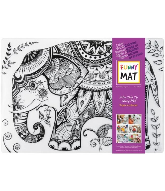 FUNNYMAT TAPIS A COLORIER - ELEPHANTS