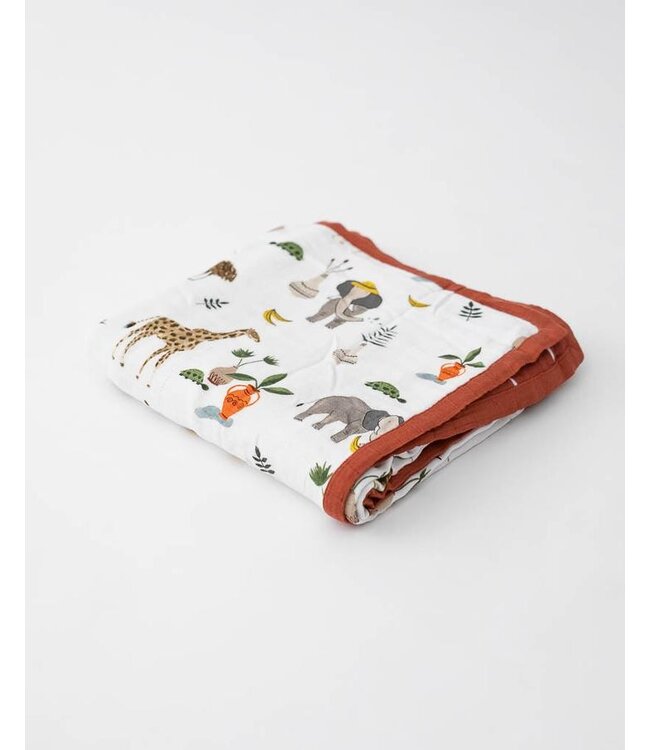 LITTLE UNICORN COUVERTURE DELUXE - SAFARI SOCIAL