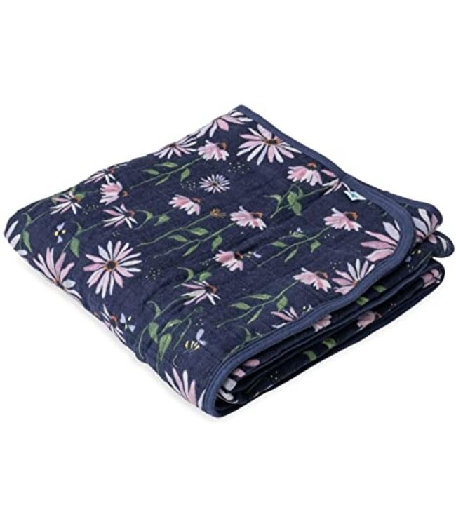LITTLE UNICORN COUVERTURE COTON - DARK CONEFLOWER