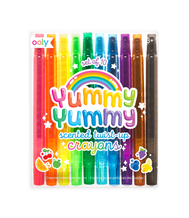 OOLY ENS. DE 10 CRAYONS PARFUMÉS TWIST - YUMMY YUMMY