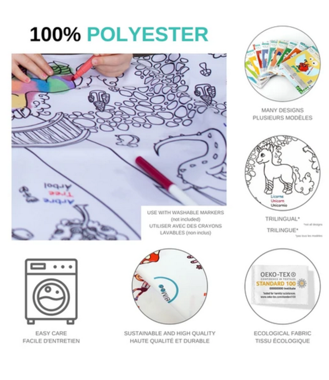 BIMOO NAPPE DE TABLE À COLORIER 60 X 90'' - PROFESSIONS