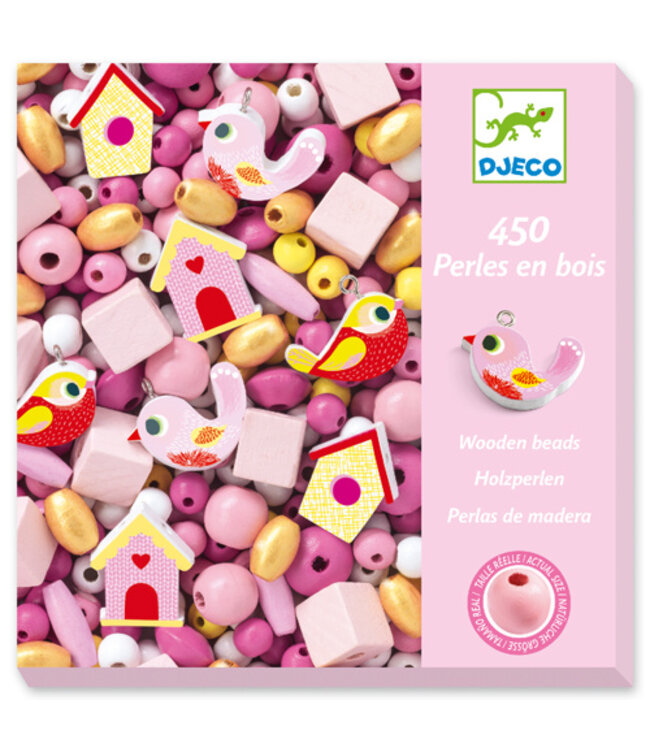 DJECO PERLES EN BOIS - OISEAUX