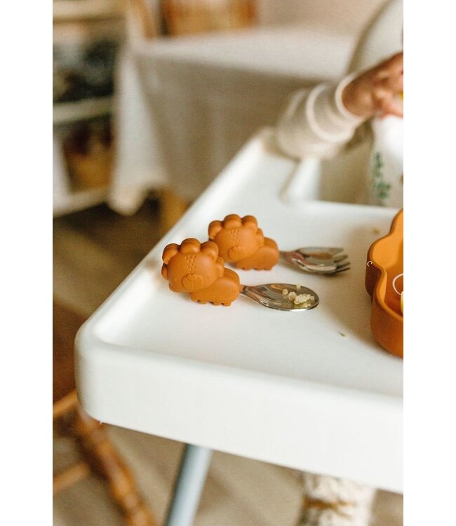 LOULOU LOLLIPOP ENS. CUILLÈRE/FOURCHETTE - LION