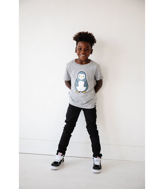 WHISTLE & FLUTE T-SHIRT PENGUIN - GRIS PÂLE