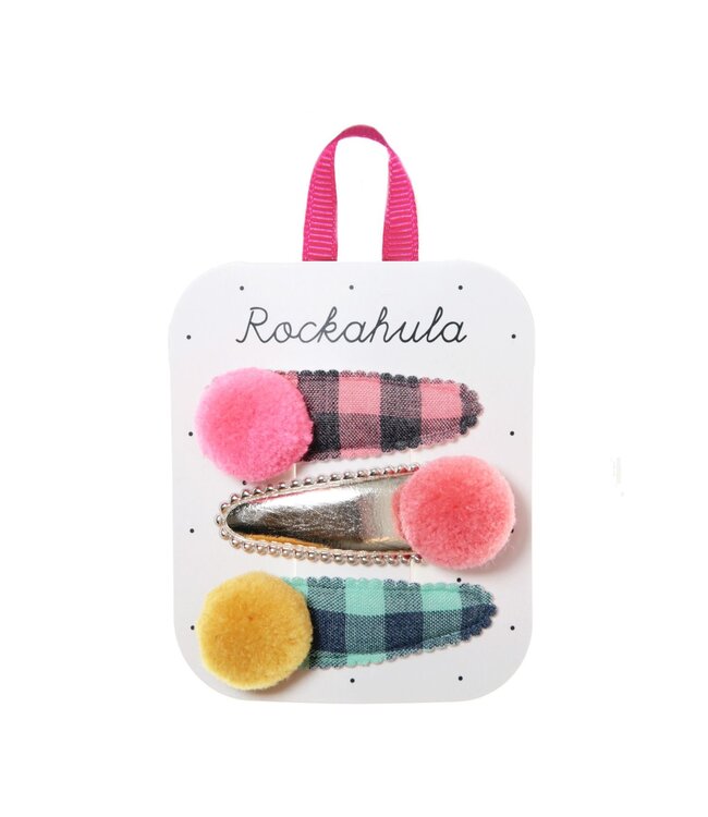 ROCKAHULA ENS. 3 BARRETTES -  HAPPY DAYS POMPOM