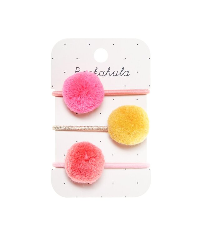 ROCKAHULA ENS. 3 ÉLASTIQUES - HAPPY DAYS POMPOM