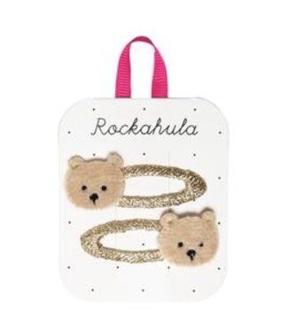 ROCKAHULA ENS. 2 BARRETTES - TEDDY BEAR