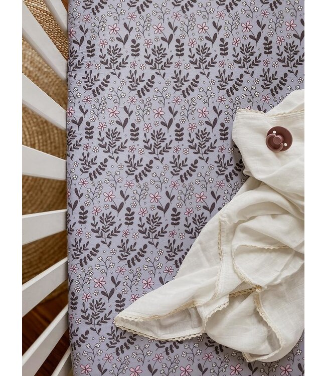 LES BAMBINS DRAP CONTOUR BASSINETTE - VIOLETTE
