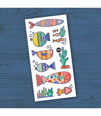 PiCO TATOO TATOUAGES TEMPORAIRES - LES POISSONS MULTICOLORES