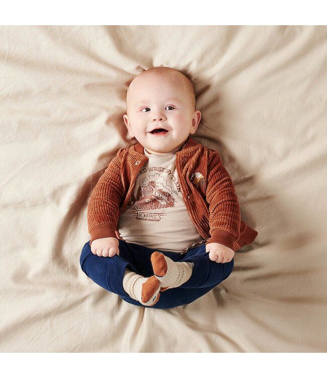 NOPPIES CARDIGAN RUGEN - CAROB BROWN