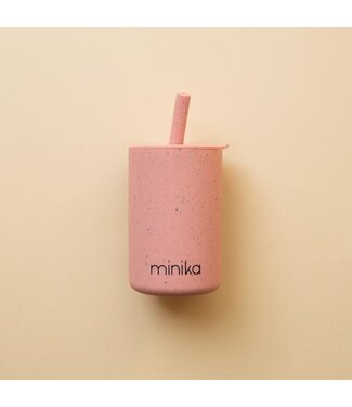 MINIKA VERRE AVEC PAILLE & COUVERCLE - SORBET
