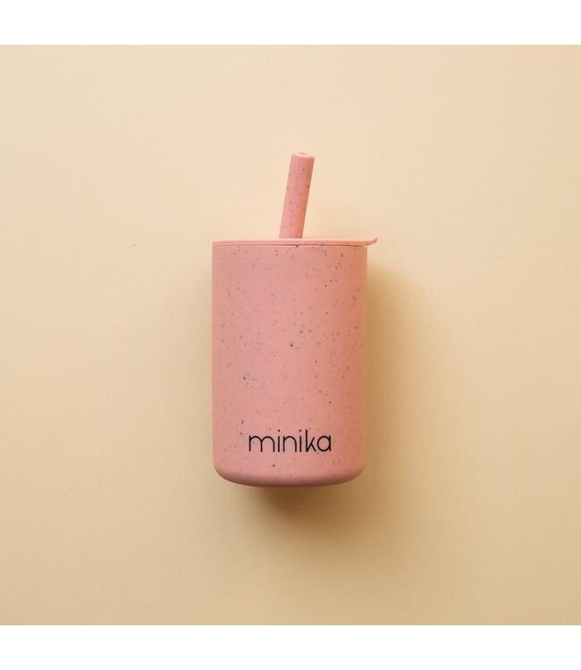 MINIKA VERRE AVEC PAILLE & COUVERCLE - SORBET