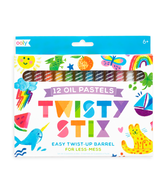 OOLY ENS. 12 PASTELS À L'HUILE - TWISTY STIX
