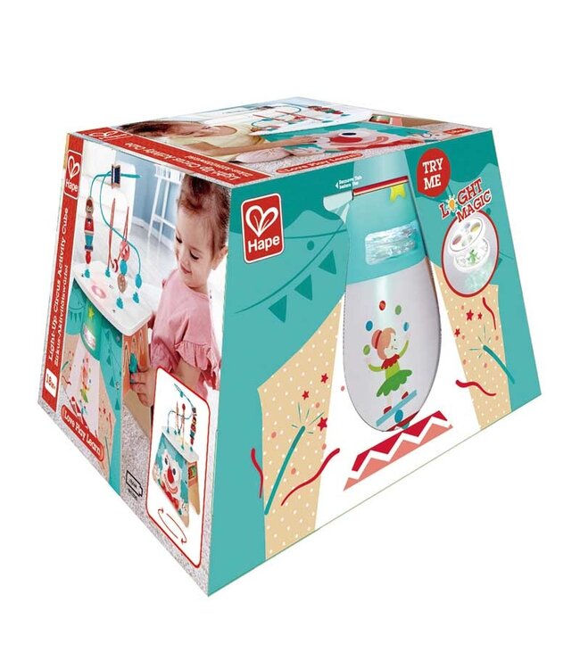 HAPE CUBE D'ÉVEIL ÉCLAIRÉ - CIRQUE